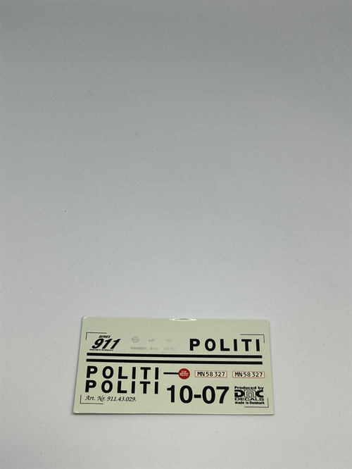 DMC Decals DP 911.43.029 Politi 1:43